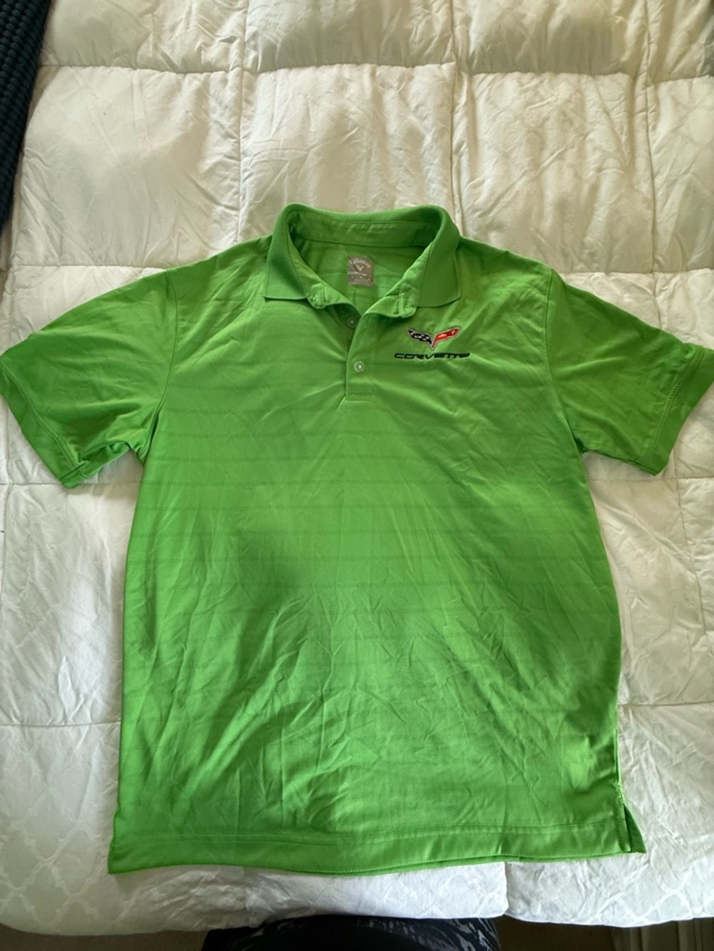 Callaway Bright Lime Green Corvette Polo with Embroidered Logo